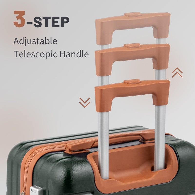 Luggage 5 Piece Sets Suitcase ABS Hardside with Spinner Wheels and TSA Lock, Dee4