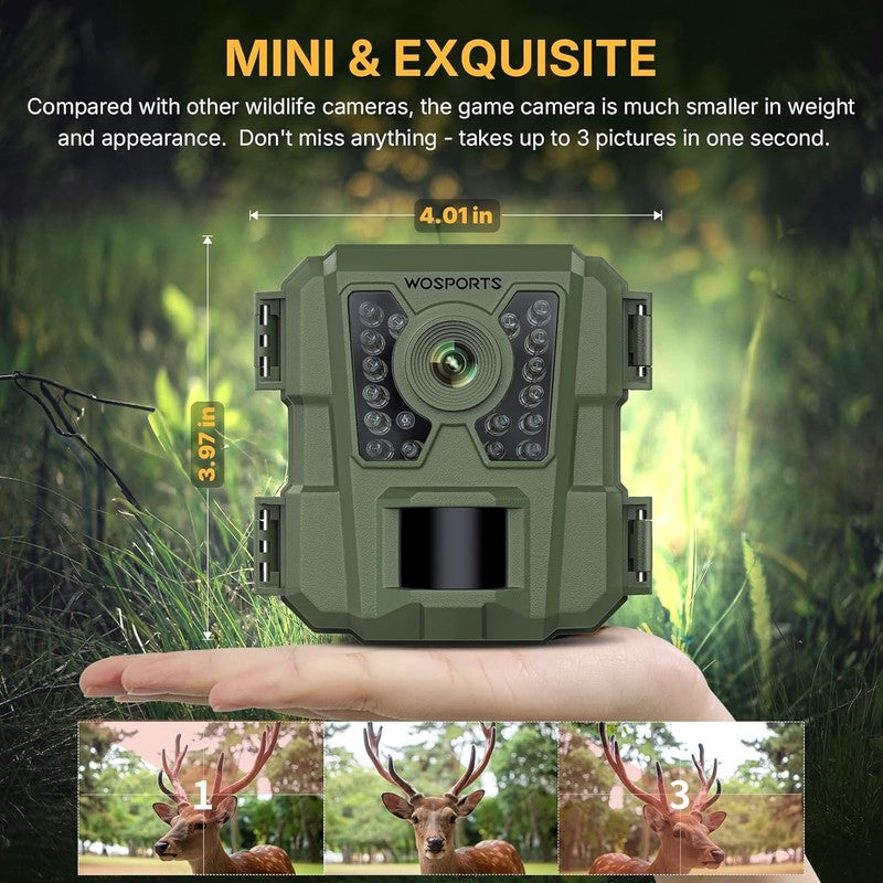 Mini Trail Camera 24MP 1080P Night Vision Hunting Cam for Wildlife2