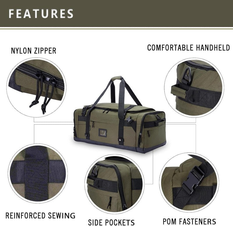 Large Travel Duffle Bag 80L Foldable Gym Backpack Waterproof Shoe Pocket2