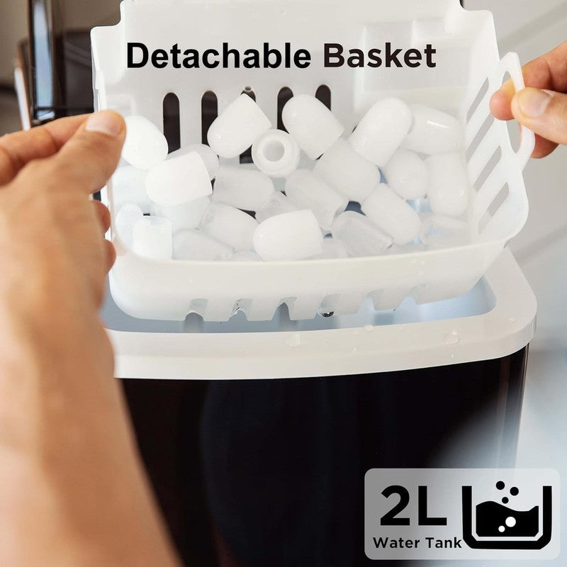 Countertop Ice Maker, 9 Cubes in 6 Mins, Self-Cleaning, 2 Sizes, 26Lbs/Day4