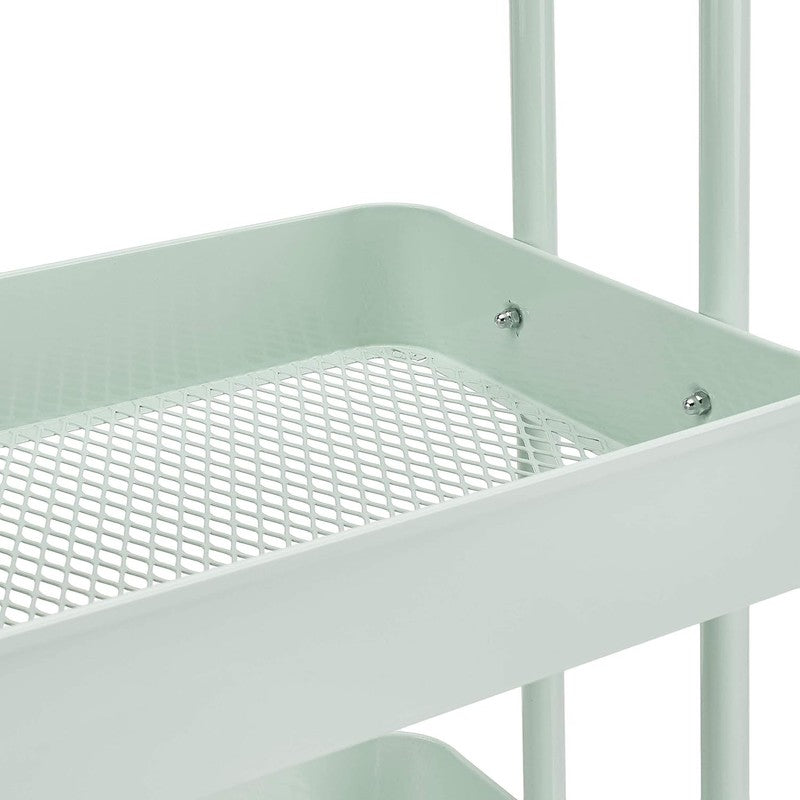 3-Tier Metal Rolling Utility or Kitchen Cart - Mint Green6