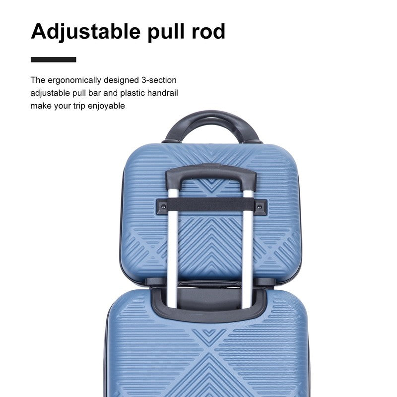 4 Piece Blue Hardside Luggage Set with Spinner Wheels   Lightweight & Durable2