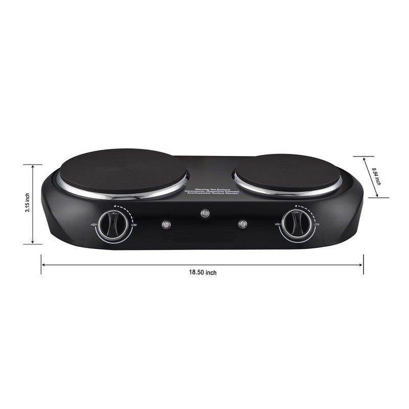 Double Burner, 1800 W, Black Electric Cooktop, 1 Each, Assembled Product8
