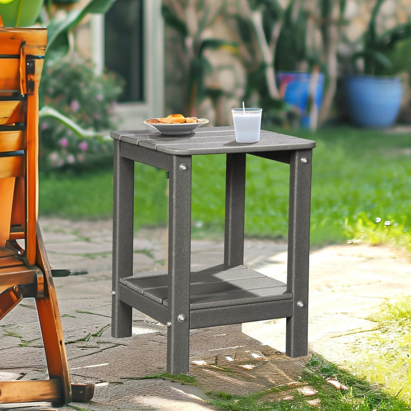 | Patio Garden Side Table with 2 Layer Storage,Outdoor End Tables for Your Adiro7