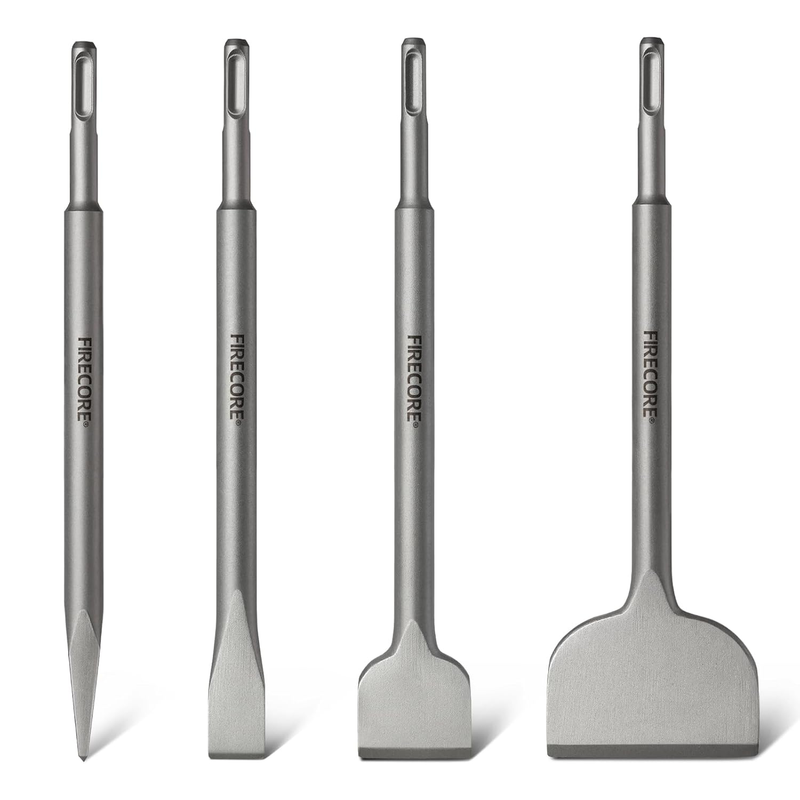 4Pcs SDS Chisel Set for Rotary Hammer Drill - Tile & Cement Removal Tools10
