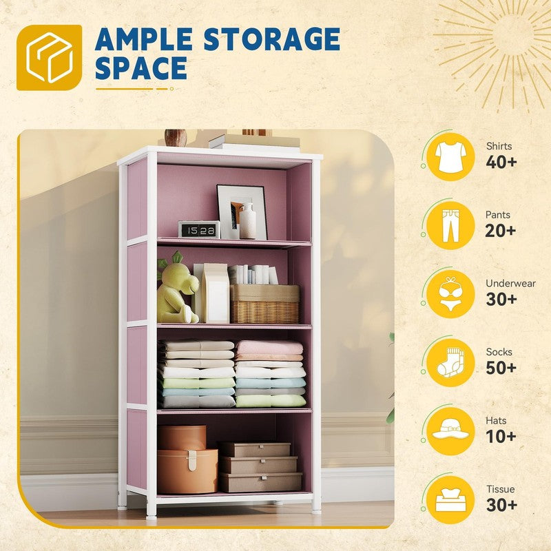 Dresser for Bedroom with 4 Drawers, Storage Drawer Organizer, Wide Chest of Draw2