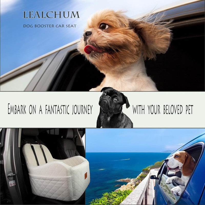 Dog Booster Car Seat,Ultra Soft Fabric & Filling Memory Foam,Elevated Cushion,3 5
