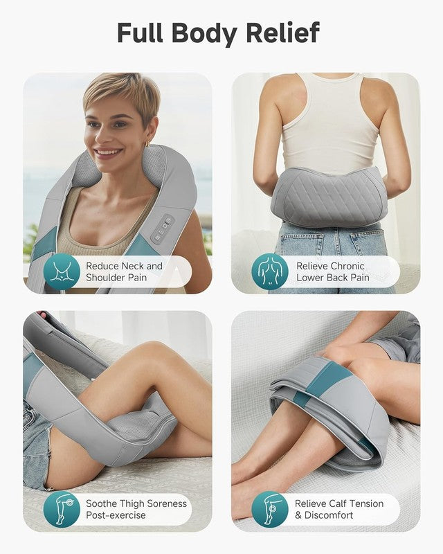 Cordless Shiatsu Neck Massager w/ Heat 4D Kneading Deep Tissue w/ Bag7