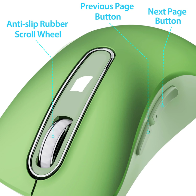 Wireless Mouse 1400 DPI 5 Button Optical USB Nano Receiver for PC Laptop Green1
