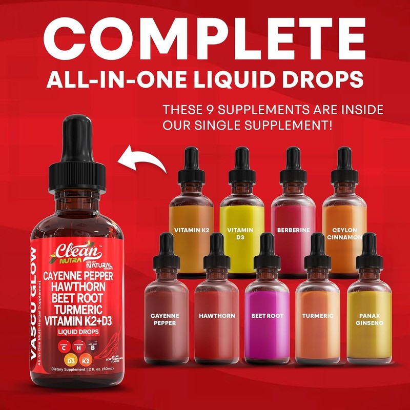 Cayenne Pepper Drops with Hawthorn, D3, K2, Turmeric & Ginseng - 1 Pack1