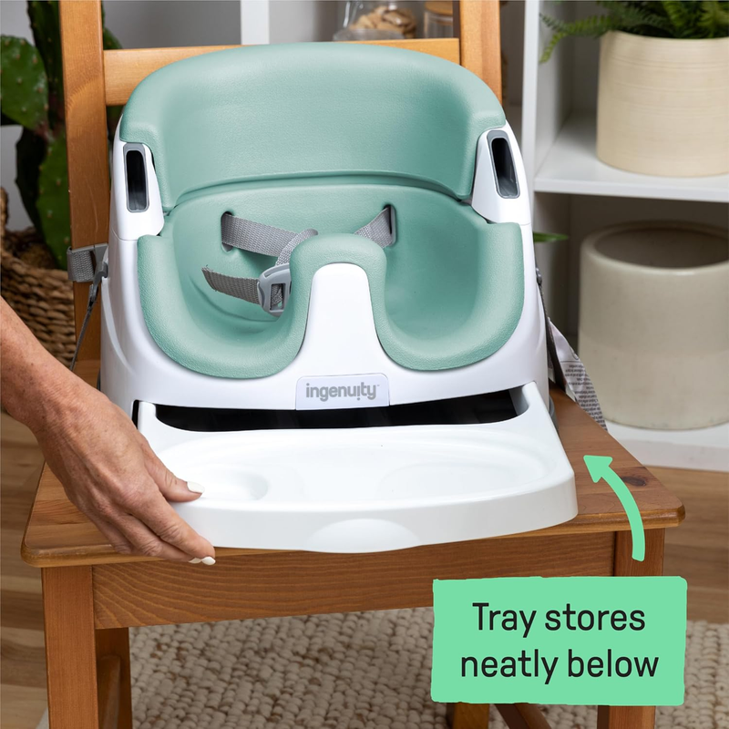 Baby Base 2 In 1 Booster Feeding and Floor Seat with Self Storing Tray   Mist4