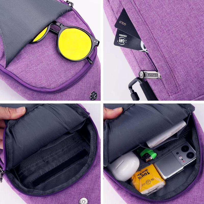 Unisex anti Theft Travel Hiking Walking Sling Cross Body Shoulder Chest Bag6
