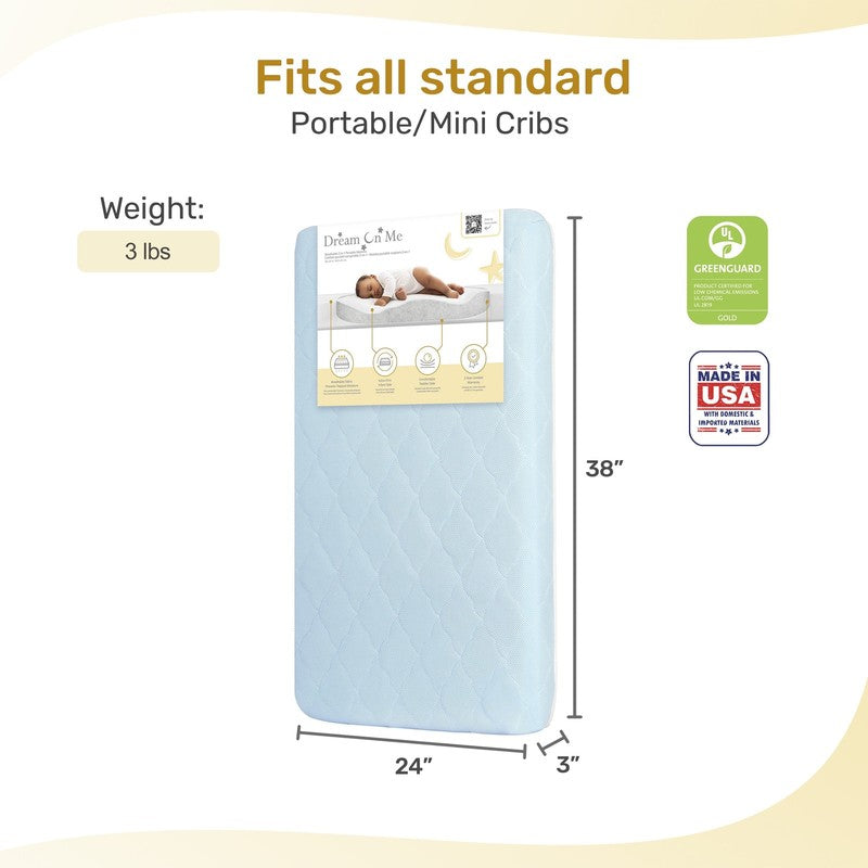 Rest EZ 2 in 1 Mini Crib Mattress, Blue2