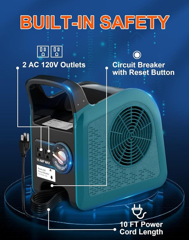 Air Mover Blower Fan 3-Speed Carpet Dryer Utility Floor Fan Blue6