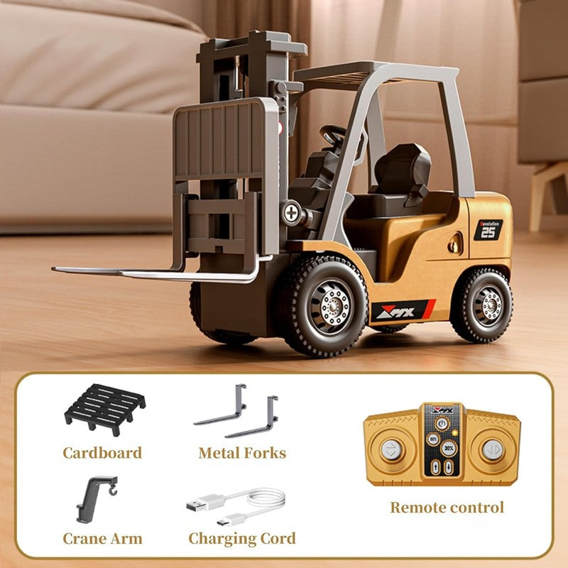 1:64 RC Forklift Toy – 7 Channel Mini Remote Control Truck with Lights & Sounds6