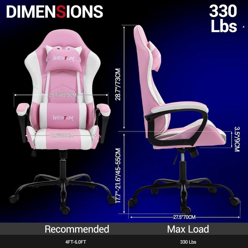 Massage Gaming Chair, Ergonomic PC Desk Chair with Headrest and Massage Lumbar S2