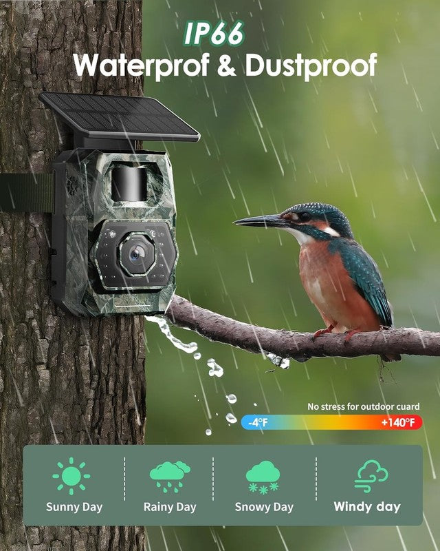 Solar Trail Camera 48MP 30FPS WiFi Night Vision IP66 + 32GB SD Card8