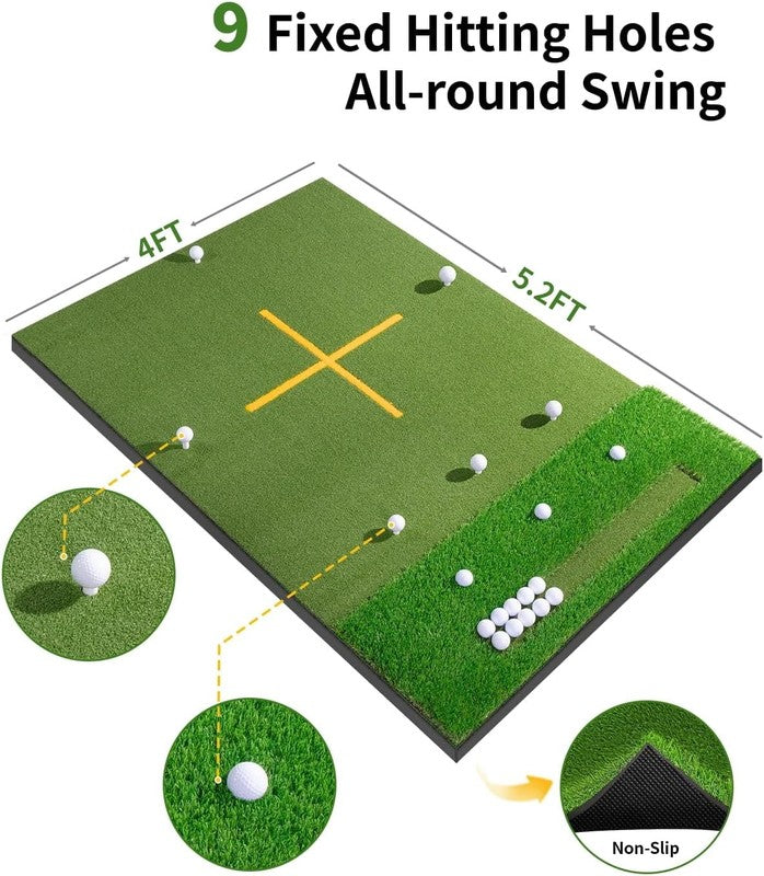 Golf Mat, 5.2X4Ft Putting Green Practice Hitting Mat for Indoor Outdoor, Artific3