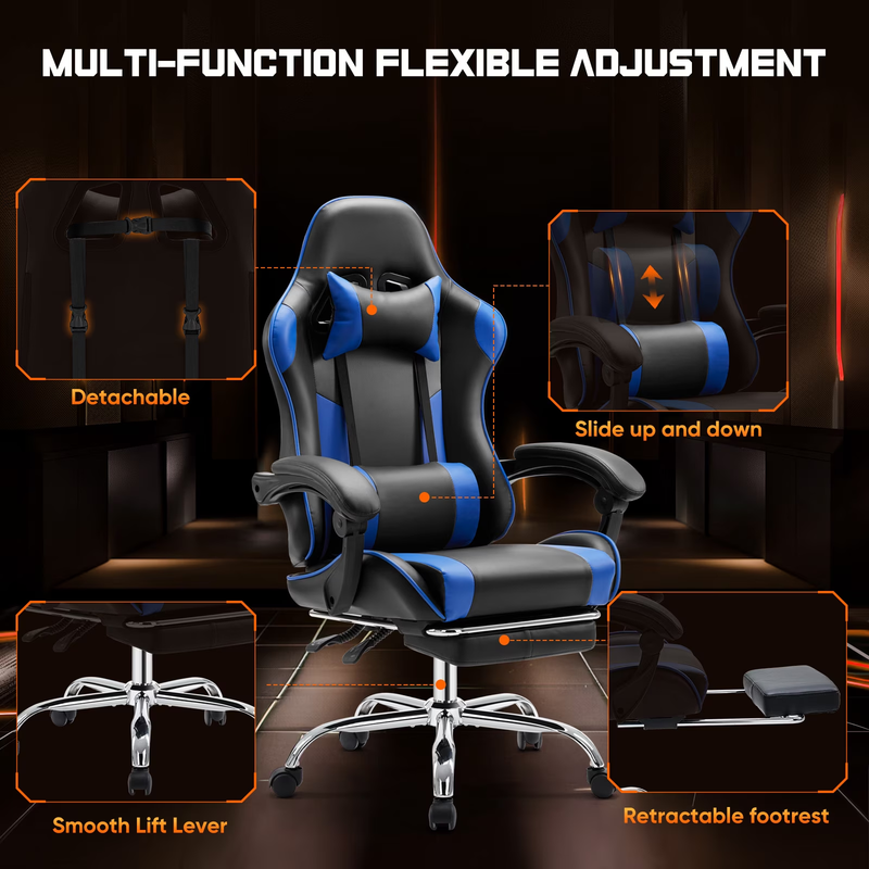Comfort Gaming Chair, Ergonomic Design, Adjustable Features, Home Offfice Chair,1