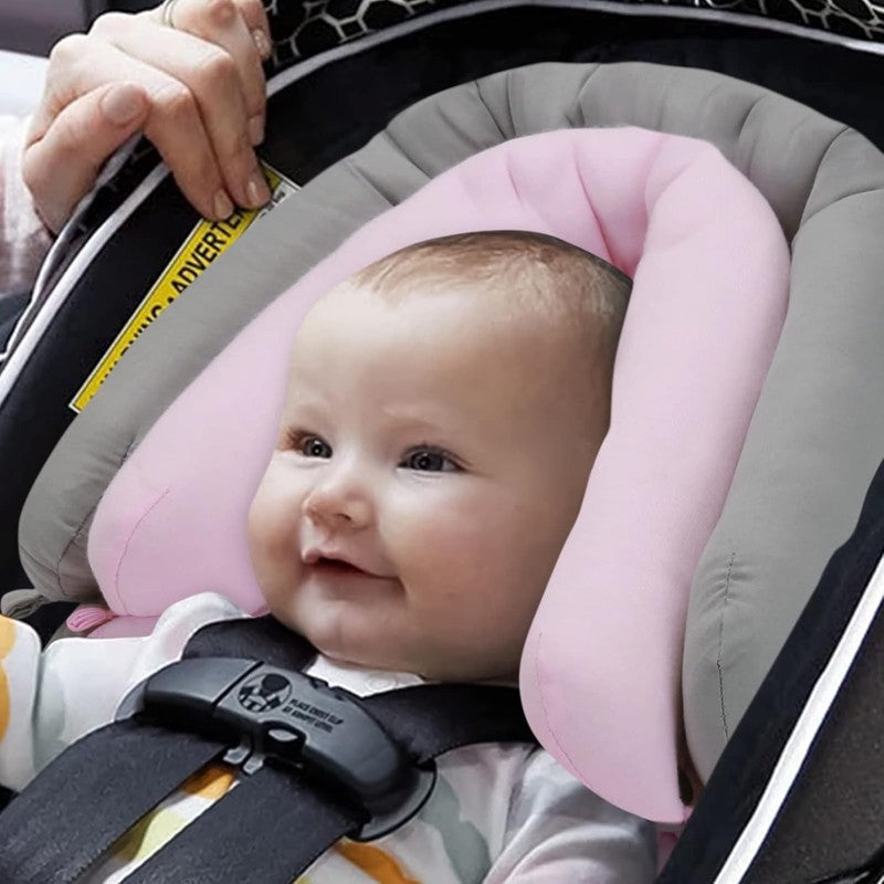 Infant Car Seat Head Support Soft 2 in 1 Insert for Newborn Stroller Gray/Pink1