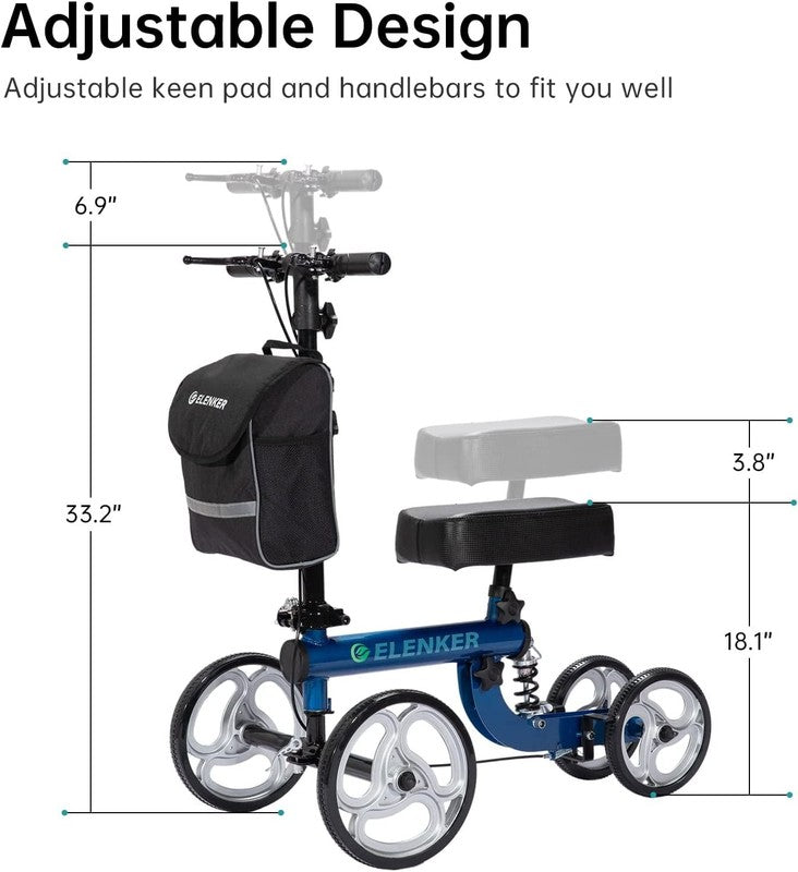 Knee Scooter Steerable Deluxe Medical Walker Crutch Alternative Blue5