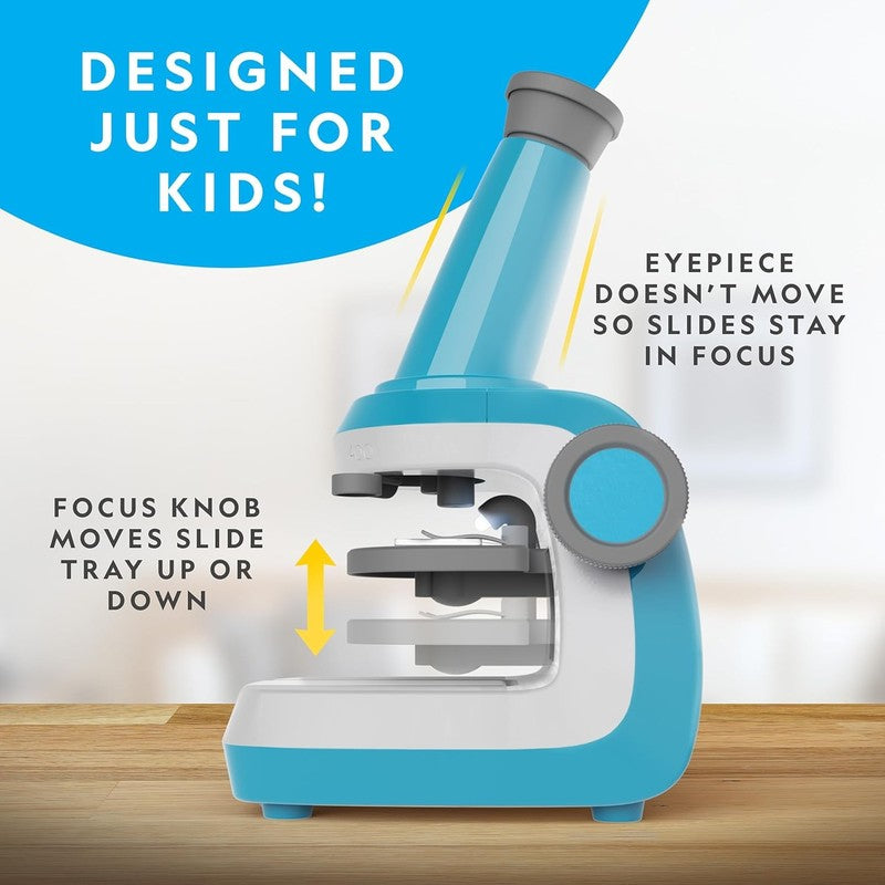 Kids Microscope Science Kit – 400X Zoom with Slides & Specimens, STEM Toy Set2