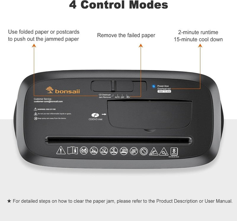 8 Sheet Strip Cut Paper Shredder Home Office CD/Credit Card Overheat Protection5