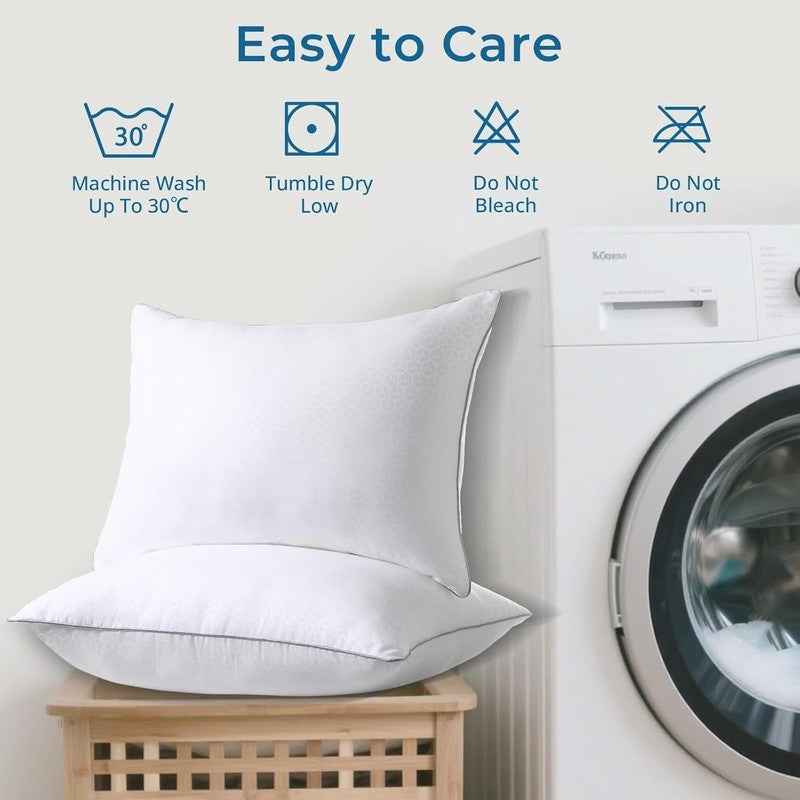 Pillows Queen Size Set of 2, Down Alt, Hotel Quality, for All Sleepers, Washable7