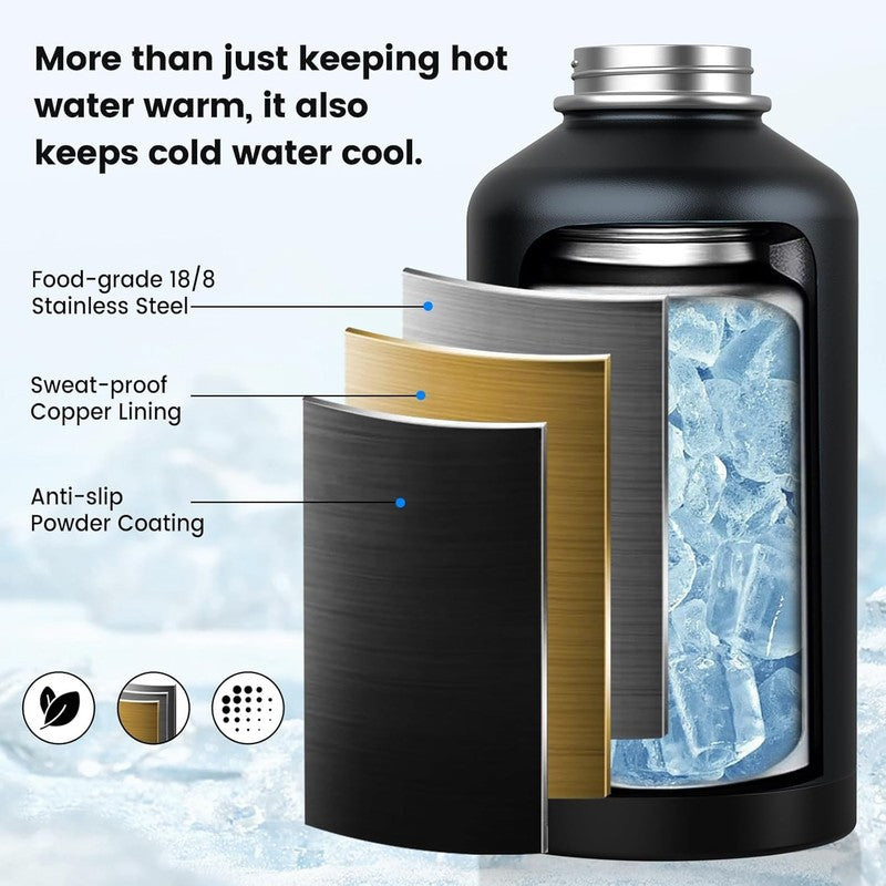 64oz Insulated Water Bottle   Triple Wall Vacuum, Leakproof, BPA Free, Black2