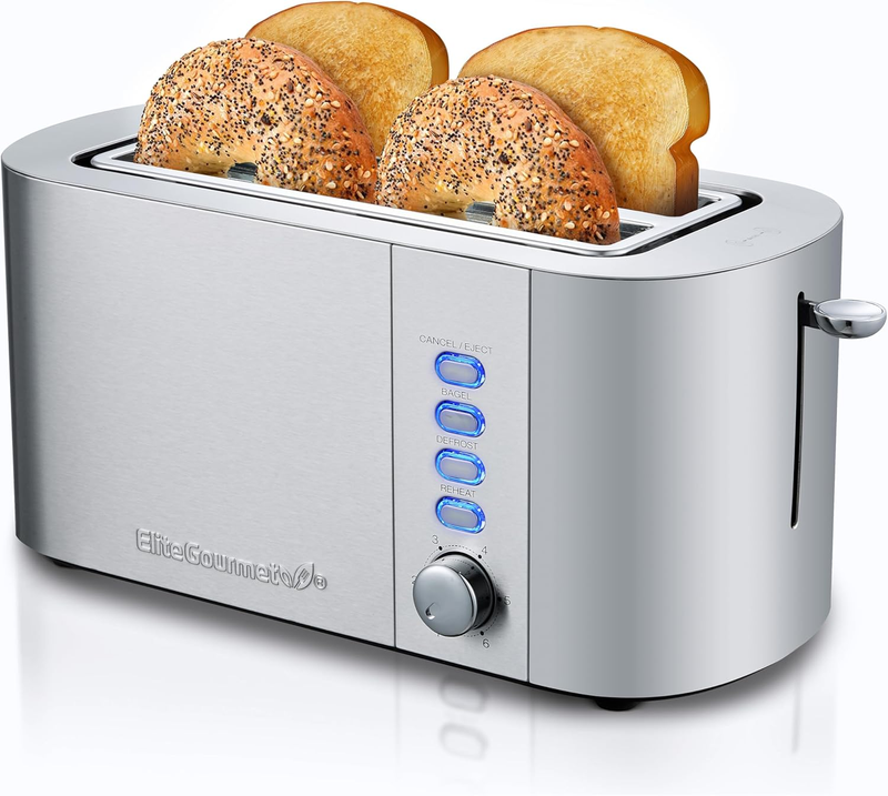 ECT4123X 4 Slice Long Slot Toaster Extra Wide Stainless Steel0