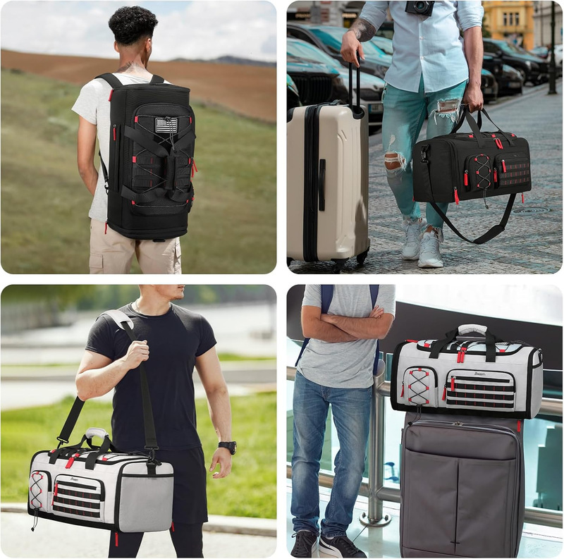 Travel Duffle Bag 45L Gym Weekender Overnight Backpack Shoe5