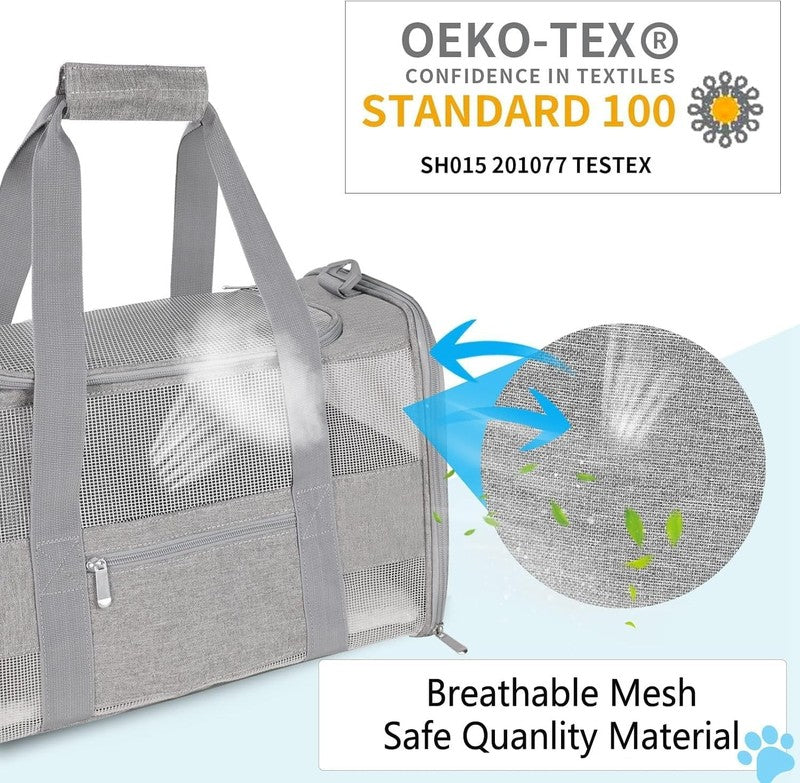 Cat and Small Dog Travel Bag, Tsa-Approved Soft-Sided Pet Tote for Pets under 152
