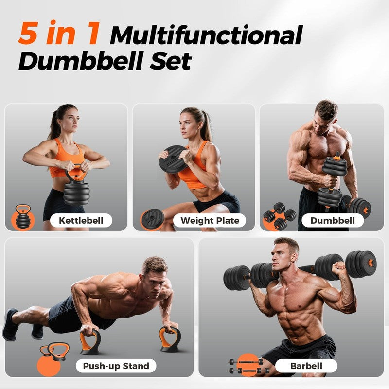 Adjustable Dumbbells,90Lbs Free Weight Set with Connector,5 In1 Dumbbells Set as7