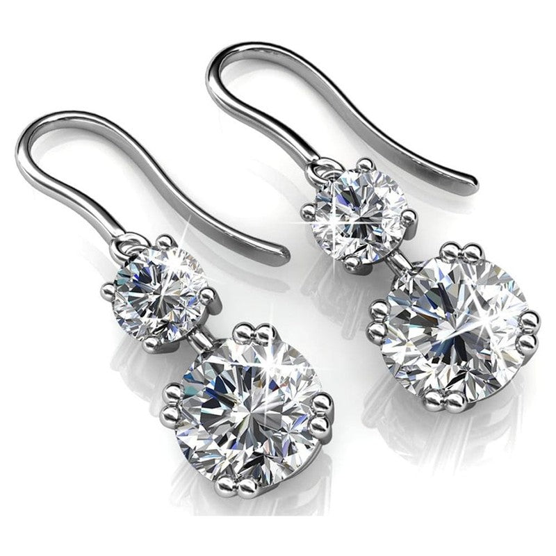 Kadence Dangle Earrings 18K White Gold Plated w/ Crystal Gift for Women6