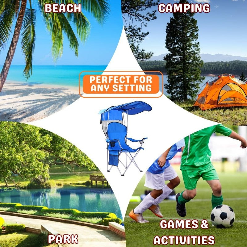 Camping Chair with Canopy Portable Camping Chairs with Shade for outside Folding4