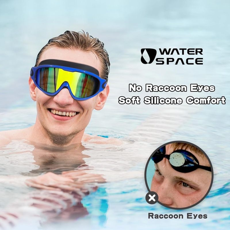 2 Pack Swim Goggles Anti Fog UV Protection No Leak 180° Wide View Pool1