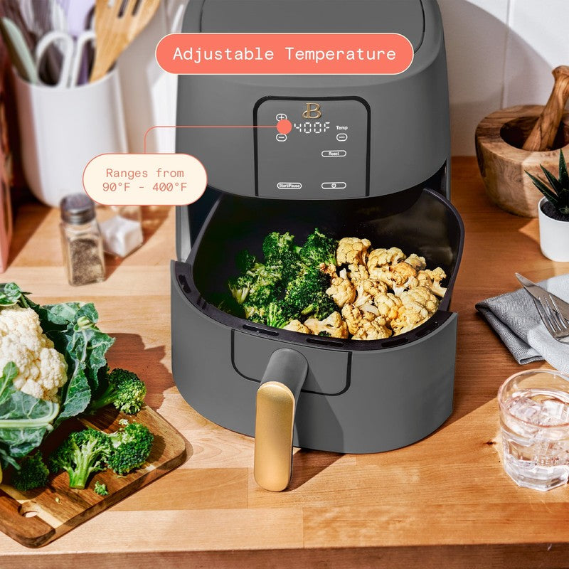 6 Qt Air Fryer w/ Turbocrisp Technology Evergood Ceramic Nonstick Oyster Grey8