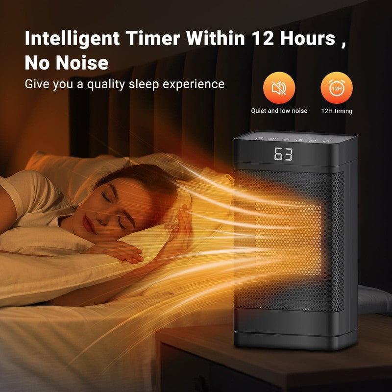 1500W Space Heater, Portable Electric w/ Remote, Oscillating, Timer, Indoor Use5