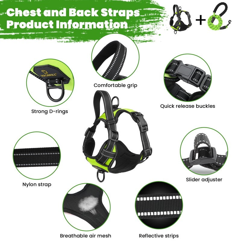 MASBRILL No Pull Dog Harness and Leash Set, Reflective Adjustable Vest Small6