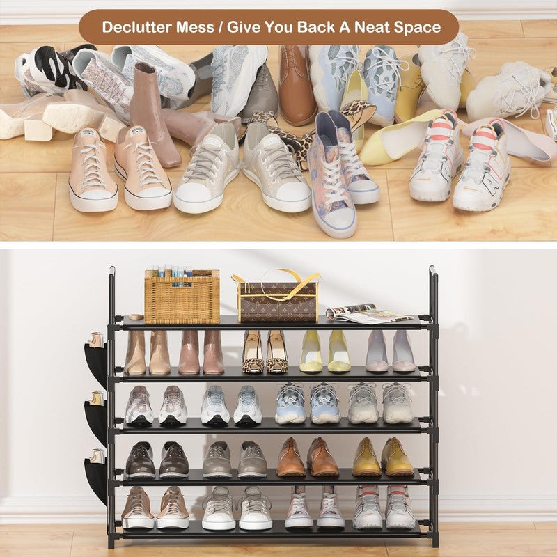 5 Tier Shoe Organizer Rack for Closet, Entryway, Garage, Door, Space Saving, Sho5