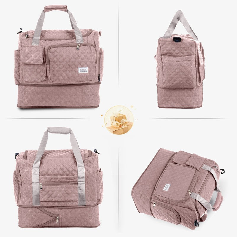 Travel Duffle Bag Weekender Bags for Women with Shoe Compartment Carry on Overni6