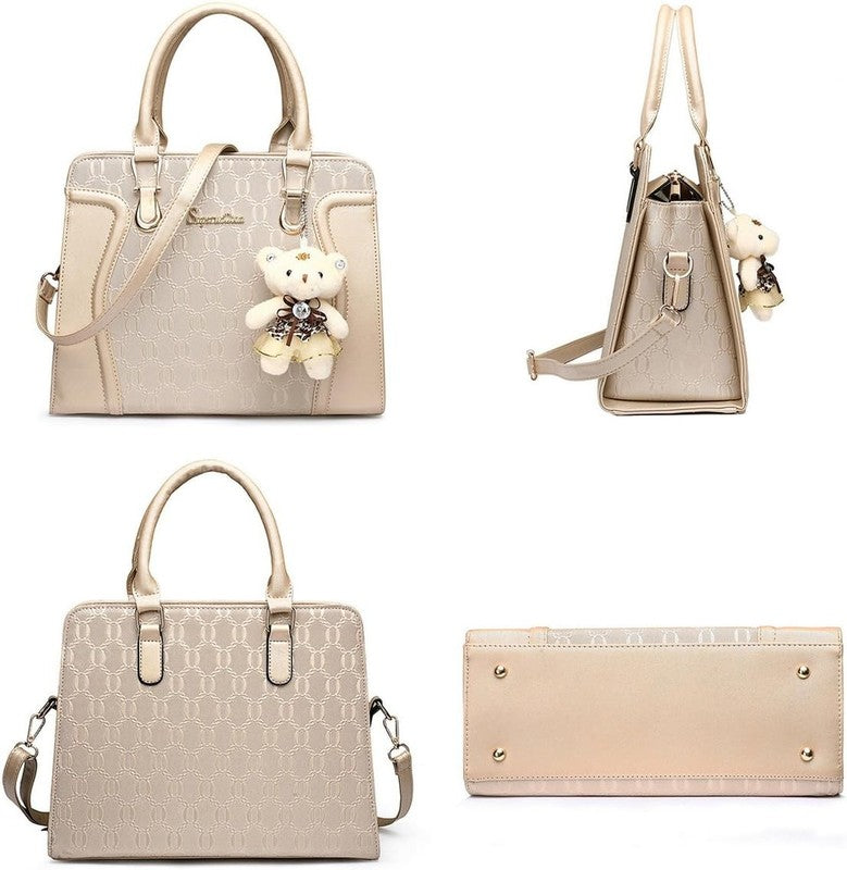 Women'S Fashion Handbags Tote Bags Shoulder Bag Top Handle Satchel Purse Set 4Pc1
