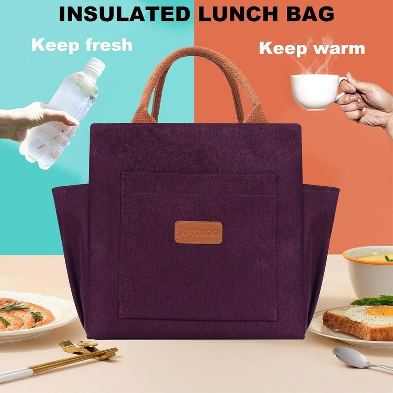 Insulated Lunch Bag Women Men Leakproof Large Cooler Tote w Bottle Holder Purple1