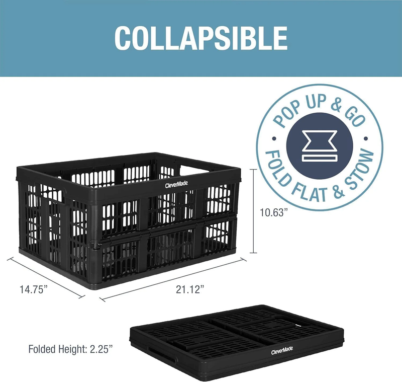 Collapsible Utility Crate   45L (12 Gal) Obsidian, 3 Pack1