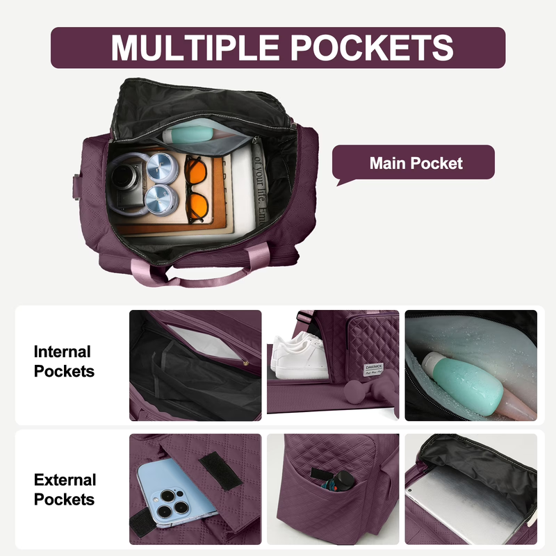 Travel Duffle Bag for Women Large Weekender Bags Carry on Gym Duffel Bag with We3
