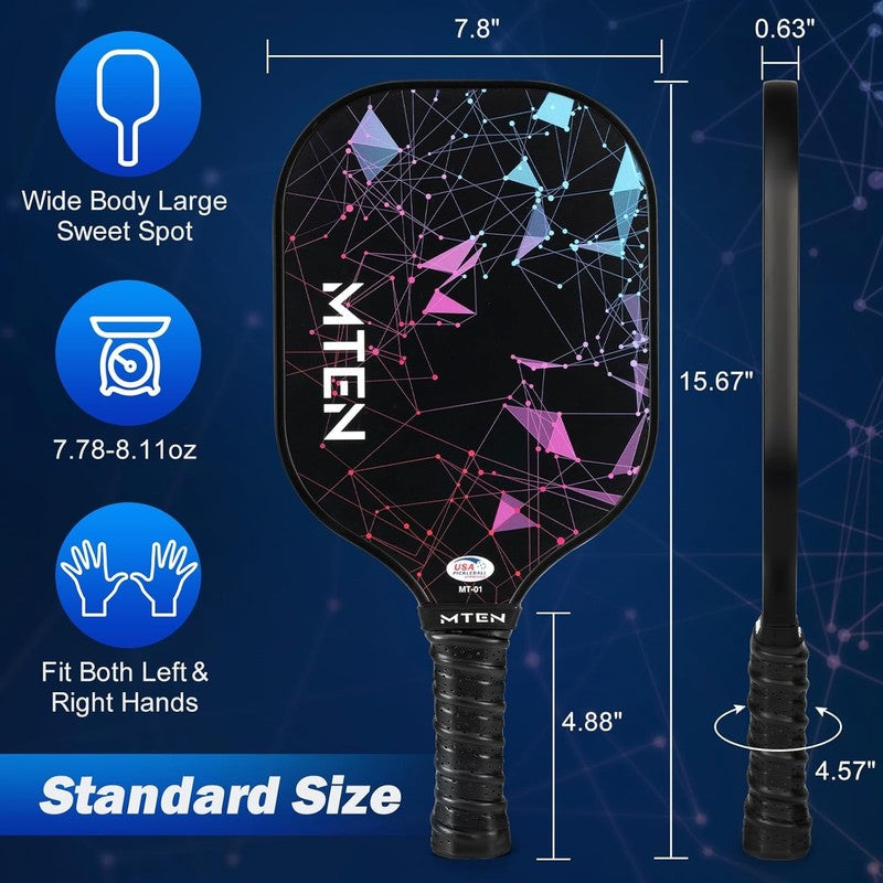 Pickleball Paddles, USAPA Approved Fiberglass Surface Pickleball Set with Pickle4