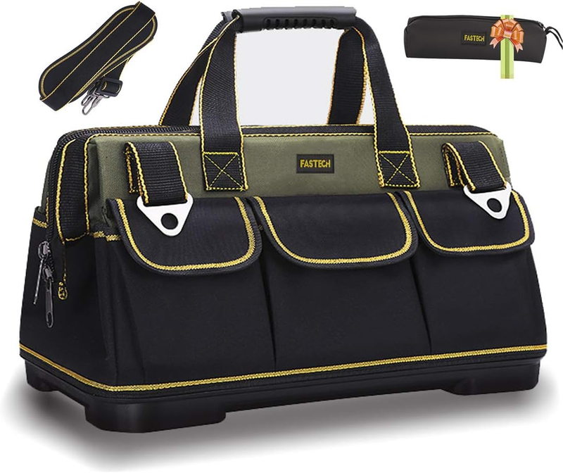 15" Wide Mouth Tool Bag Waterproof Molded Base Adjustable Shoulder Strap9