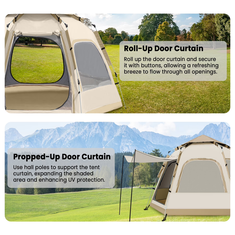 4 6 Person Camping Tent Instant Setup Carry Bag Outdoor Hiking Tent3