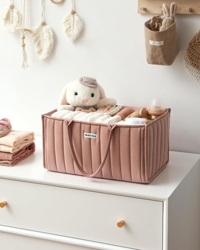 Baby Diaper Caddy Organizer Storage Basket Newborn Essentials Pink6
