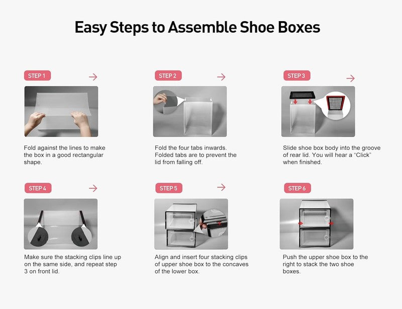 12 Pack X Large Clear Shoe Storage Boxes, Stackable Organizer Bins, Pink6